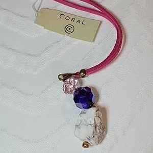 Necklace Pink Suede Adjustable | Brand CORAL